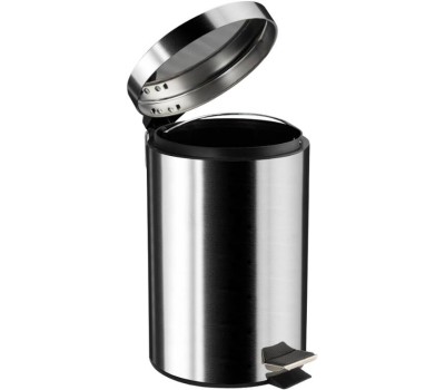 САНАКС - Ведро из нержавеющей стали, с педалью, круглое, 20 литров, крышка микролифт, цвет ХРОМ. 1120