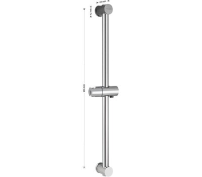 МАГНУС - Стойка душевая, без лейки и шланга, с нажимным фиксатором, из хромированной нержавеющей стали марки SUS 304, цвет ХРОМ. 9299