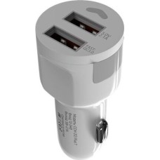 ЗАРЯДНЫЕ УСТРОЙСТВА В ПРИКУРИВАТЕЛЬ MAXVI CCM-212 Plus T white 2.1A, 2 USB, цвет: белый, подсветка: синяя