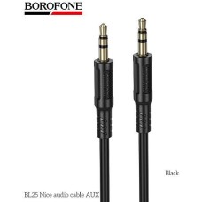 Кабель BOROFONE (6941991124754) BL25 AUX 3.5mm 1.0м Black