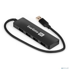 EXEGATE EX296928RUS USB-Хаб (концентратор) 4-в-1 DUB-4P/3 (кабель-адаптер USB3.0 --> 4xUSB3.0, Plug&Play, черный)