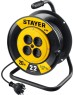 STAYER S-207, ПВС, 2 х 0.75 мм2, 20 м, 2200 Вт, удлинитель на катушке (55073-20)