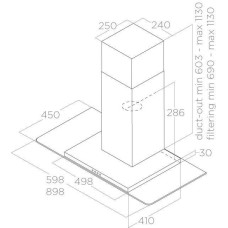 Вытяжка ELICA Вытяжка каминная Flat GLASS IX/A/60 нержавеющая сталь управление: кнопочное (1 мотор)