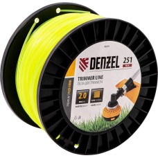 Леска для триммера DENZEL Леска для триммера квадрат, 2,0мм х 251м, на DIN катушке FLEX CORD 96291