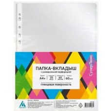 БЮРОКРАТ Папка-вкладыш глянцевые, A4+, 60мкм, 25шт [-060g/25]