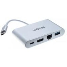 VCOM Кабель-адаптер USB3.1 Type-CM-->HDMI+USB3.0+RJ45+PD charging <CU455>