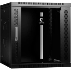 CABEUS Шкаф коммутационный SH-05F-12U60/45-R-BK настенный, стеклянная передняя дверь, 12U, 600x635x450 мм