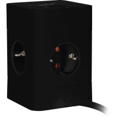 BURO Сетевой удлинитель BU-PTE4.1UC-Plus-B, 1.5м, черный