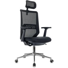 БЮРОКРАТ Кресло MC-612N-H, сетка/ткань, до 120кг, синхромеханизм, регулируемые 3D подлокотники, черный