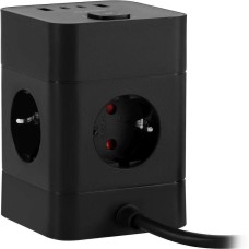 BURO Сетевой удлинитель BU-PTE4.1UC-B 1.5м (4 розетки) черный (коробка)