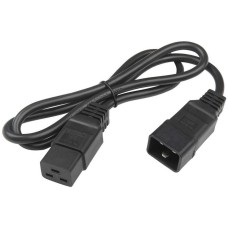 HYPERLINE Сетевой кабель PWC-IEC19-IEC20-1.0-BK питания IEC 320 C19 - IEC 320 C20 (3x1.5), прямая вилка, 16A, 1м, цвет черный (ПВС-АП-3*1,5-250-C19C20-16-1,0 ГОСТ 30851.1-2002 (МЭК 60320-1:1994))