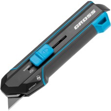 GROSS Нож-скребок выдвижной, 19мм, сменное лезвие, SK2, 5 запас. лезвий, алюмин. корпус 78890