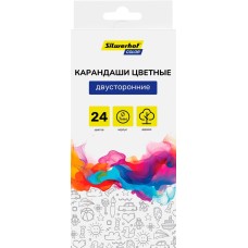 SILWERHOF Карандаши цв. Color двухцвет. 2.8мм кругл. дерево ассорти 24цв. коробка/европод. (12шт)