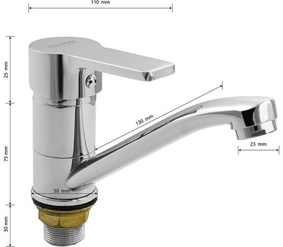 Смеситель для кухни BIANCO 385014s Смеситель кухонный нос 15 см шаровый