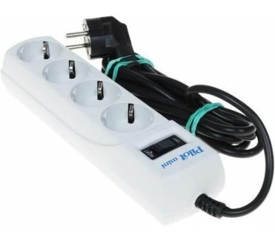 PILOT mini 3м (4 розетки) белый (коробка)