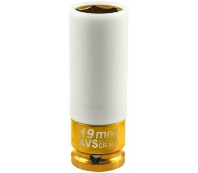 Головка торцевая AVS TOOLS ударная глубокая 6-гранная 1/2''DR (19 мм) колесная H11219IС