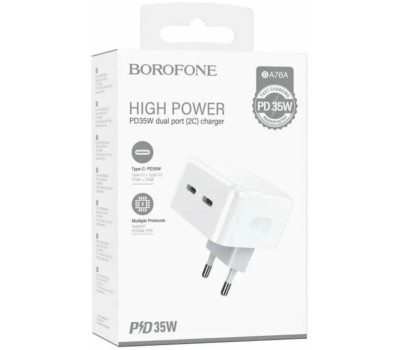СЗУ BOROFONE (6941991101113) BA76A 2Type-C 3.0A PD 35W , White