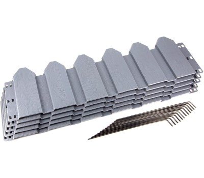 Заборчик для сада LUCKY WAY LWZGR002 декоративный 5 шт. по 60 см, серый