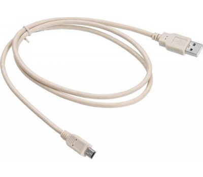 Кабель BURO Кабель USB USB A(m) (прямой) - mini USB B (m) (прямой), круглое, 1м, серый [usb2.0-m5p-1]