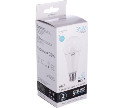 GAUSS Лампа LED E27, груша, 35Вт, A67, одна шт. [70225]