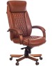 Кресло компьютерное БЮРОКРАТ Кресло руководителя T-9924WALNUT, кожа, до 200кг, светло-коричневый