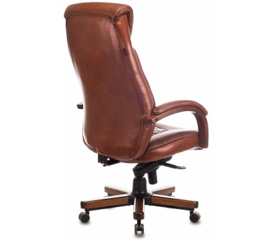 Кресло компьютерное БЮРОКРАТ Кресло руководителя T-9924WALNUT, кожа, до 200кг, светло-коричневый