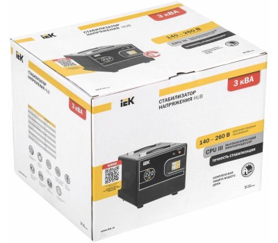 IEK Стабилизатор напряжения Hub, 2.4кВт черный [ivs21-1-003-13]
