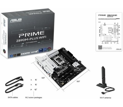 Материнская плата ASUS Материнская плата PRIME Z890M-PLUS WIFI, Socket LGA 1851, Intel Z890, mATX, Ret