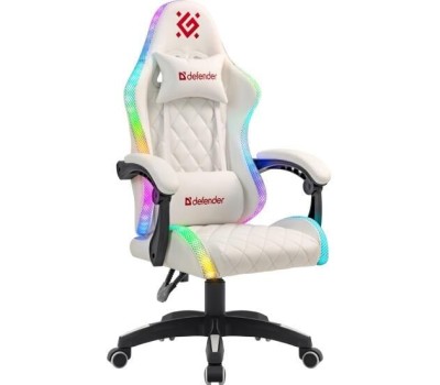 DEFENDER Игровое кресло Energy Белый,RGB,класс 4,PU (64557)
