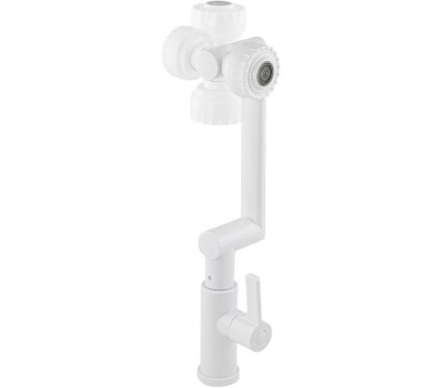 BRIMIX - Кран на одну воду, для кухонной мойки и раковины, металлокерамика, из высокопрочного пластика АБС, поворотный излив и аэратор, цвет БЕЛЫЙ. 6617