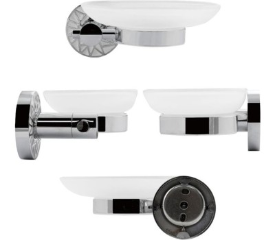 GFmark - Мыльница стеклянная с креплением к стене, с БЕЛОЙ МОЗАИКОЙ 3207