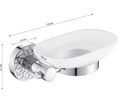 GFmark - Мыльница стеклянная с креплением к стене, с БЕЛОЙ МОЗАИКОЙ 3207