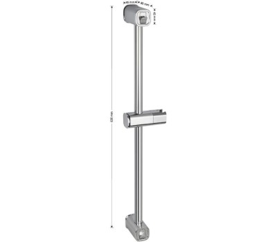 GFmark - Стойка душевая, БЕЗ лейки и шланга, с нажимным фиксатором, с выдвижными крючками, из нержавеющей стали марки 304, цвет ХРОМ. 9286