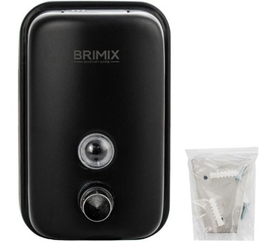 BRIMIX - Дозатор для жидкого мыла 500 мл, настенный, с глазком, из нержавеющей стали марки 304, цвет ЧЁРНЫЙ. 6181