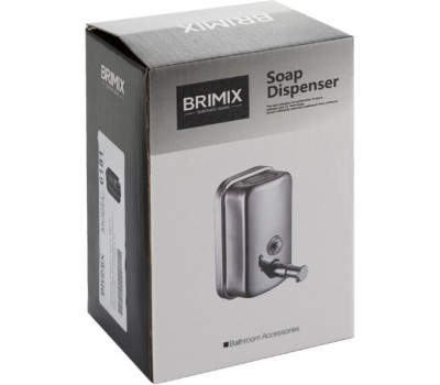 BRIMIX - Дозатор для жидкого мыла 500 мл, настенный, с глазком, из нержавеющей стали марки 304, цвет ЧЁРНЫЙ. 6181