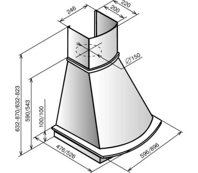 Вытяжка ELIKOR РОТОНДА 60П-650-П3Л бежевый/дуб неокр.