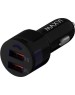 ЗАРЯДНЫЕ УСТРОЙСТВА В ПРИКУРИВАТЕЛЬ MAXVI CCM-522 black 5.2A, 2USB, QC3.0, цвет: черный, подсветка: синяя