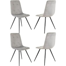 БЮРОКРАТ Стул для дома CH-K1_4 комплект 4шт св.серый Holland 09 металл черный на ножках (CH-K1_1/HL09_4)