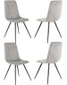 БЮРОКРАТ Стул для дома CH-K1_4 комплект 4шт св.серый Holland 09 металл черный на ножках (CH-K1_1/HL09_4)