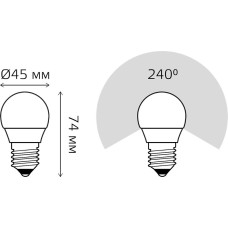 GAUSS Упаковка ламп LED E27, шар, 6Вт, 10 шт. [53226]