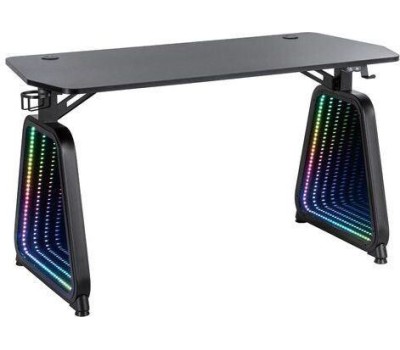 Стол компьютерный CACTUS Стол игровой CS-GMD-BK-RGB, МДФ, черный