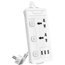 DELI Сетевой фильтр универсальный ET409 / 2розетки + 3USB , 2 м