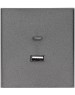 KRANZ Розетка STRONG USB-A+Type-C 3А с функцией быстрой зарядки графит