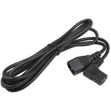 HYPERLINE Сетевой кабель PWC-IEC13A-IEC14-3.0-BK Кабель питания монитор-компьютер IEC 320 C13 (угловая) - IEC 320 C14 (3x1.0) 10A, прямая вилка, 3м, цвет черный (ПВС-АП-3*1,0-250-C13SC14-10-3,0 ГОСТ 30851.1-2002 (МЭК 60320-1:1994))