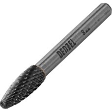 DENZEL Борфреза по металлу твердосплавная, элипсообразная, тип-H, 8 мм 72061