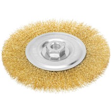 MATRIX Щетка для УШМ, 150 мм, М14, плоская, латунированная витая проволока 74652