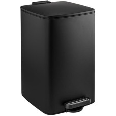 САНАКС - Ведро из нержавеющей стали, с педалью, квадратное, 16 литров, крышка микролифт, цвет ЧЁРНЫЙ. 10816-B