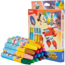 DELI Масляная пастель EC009-18 Super Wings шестигранные 18цв. картон.кор./европод