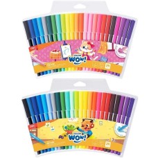 DELI Фломастеры EC165-24 Colorwow круг. пулевидный пиш. наконечник Вентилируемый смываемые 24цв. (24шт.)