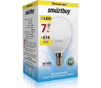Светодиодная лампа SMARTBUY (SBL-P45-07-30K-E14) 7W/3000/E14